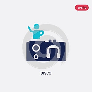 Two color disco vector icon from discotheque concept. isolated blue disco vector sign symbol can be use for web, mobile and logo.