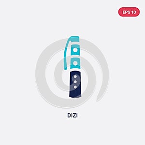 Two color dizi vector icon from asian concept. isolated blue dizi vector sign symbol can be use for web, mobile and logo. eps 10