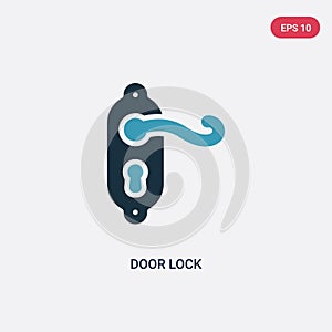 Two color door lock vector icon from security concept. isolated blue door lock vector sign symbol can be use for web, mobile and