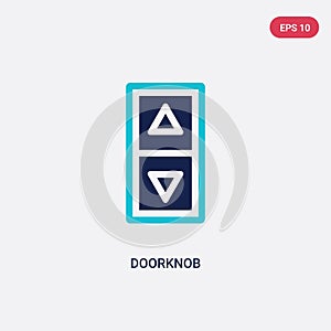 Two color doorknob vector icon from hotel concept. isolated blue doorknob vector sign symbol can be use for web, mobile and logo.