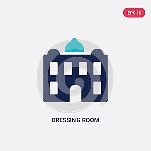 Two color dressing room vector icon from cinema concept. isolated blue dressing room vector sign symbol can be use for web, mobile