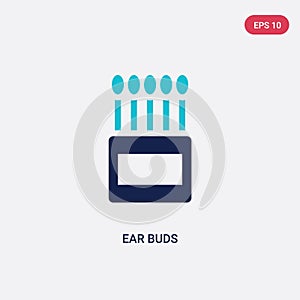 Two color ear buds vector icon from hygiene concept. isolated blue ear buds vector sign symbol can be use for web, mobile and logo