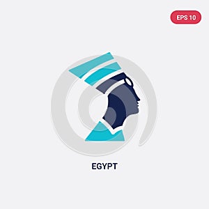 Two color egypt vector icon from history concept. isolated blue egypt vector sign symbol can be use for web, mobile and logo. eps