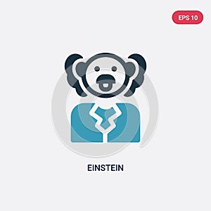 Two color einstein vector icon from science concept. isolated blue einstein vector sign symbol can be use for web, mobile and logo