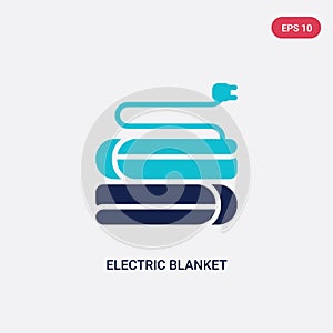 Two color electric blanket vector icon from electronic devices concept. isolated blue electric blanket vector sign symbol can be