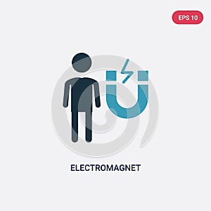 Two color electromagnet vector icon from people concept. isolated blue electromagnet vector sign symbol can be use for web, mobile