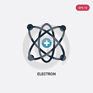 Two color electron vector icon from science concept. isolated blue electron vector sign symbol can be use for web, mobile and logo