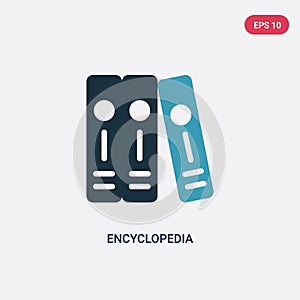 Two color encyclopedia vector icon from logo concept. isolated blue encyclopedia vector sign symbol can be use for web, mobile and