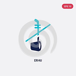 Two color erhu vector icon from asian concept. isolated blue erhu vector sign symbol can be use for web, mobile and logo. eps 10 photo