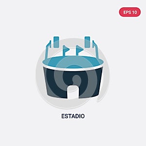 Two color estadio vector icon from sports concept. isolated blue estadio vector sign symbol can be use for web, mobile and logo. photo