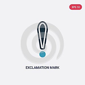 Two color exclamation mark vector icon from signs concept. isolated blue exclamation mark vector sign symbol can be use for web,