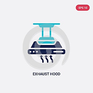 Two color exhaust hood vector icon from electronic devices concept. isolated blue exhaust hood vector sign symbol can be use for