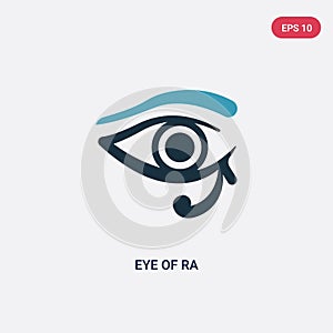 Two color eye of ra vector icon from religion concept. isolated blue eye of ra vector sign symbol can be use for web, mobile and