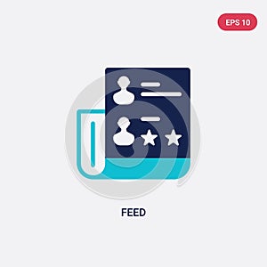 Two color feed vector icon from blogger and influencer concept. isolated blue feed vector sign symbol can be use for web, mobile
