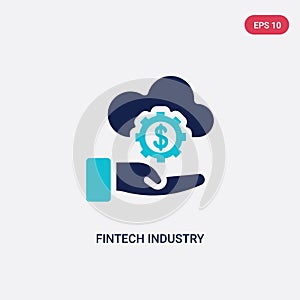 Two color fintech industry vector icon from cryptocurrency economy concept. isolated blue fintech industry vector sign symbol can