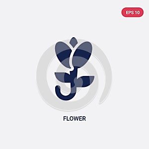 Two color flower vector icon from brazilia concept. isolated blue flower vector sign symbol can be use for web, mobile and logo.