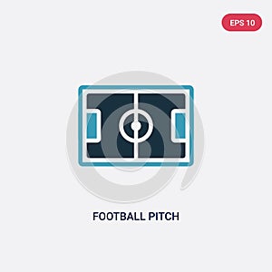 Two color football pitch vector icon from sports and competition concept. isolated blue football pitch vector sign symbol can be