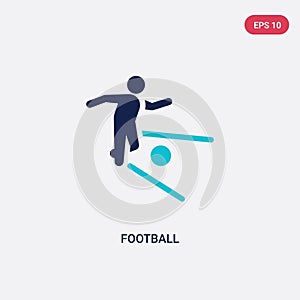 Two color football vector icon from brazilia concept. isolated blue football vector sign symbol can be use for web, mobile and photo