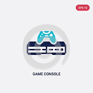 Two color game console vector icon from electronic devices concept. isolated blue game console vector sign symbol can be use for