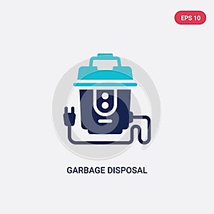 Two color garbage disposal vector icon from electronic devices concept. isolated blue garbage disposal vector sign symbol can be