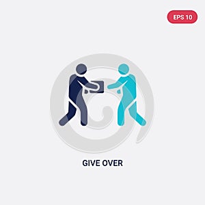 Two color give over vector icon from humans concept. isolated blue give over vector sign symbol can be use for web, mobile and
