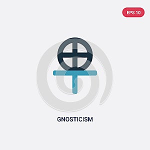 Two color gnosticism vector icon from religion concept. isolated blue gnosticism vector sign symbol can be use for web, mobile and