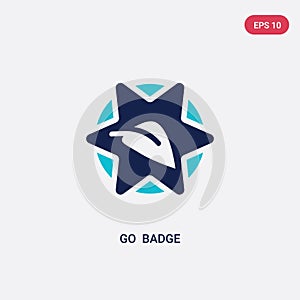 Two color go  badge vector icon from general concept. isolated blue go  badge vector sign symbol can be use for web, mobile and