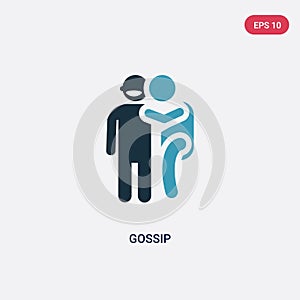 Two color gossip vector icon from people concept. isolated blue gossip vector sign symbol can be use for web, mobile and logo. eps