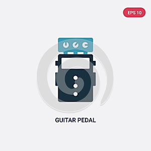 Two color guitar pedal vector icon from music concept. isolated blue guitar pedal vector sign symbol can be use for web, mobile