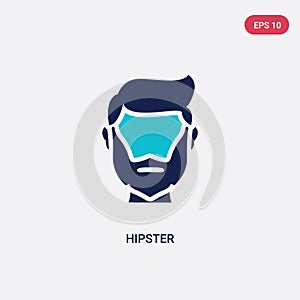 Two color hipster vector icon from blogger and influencer concept. isolated blue hipster vector sign symbol can be use for web,