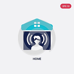 Two color home vector icon from blogger and influencer concept. isolated blue home vector sign symbol can be use for web, mobile