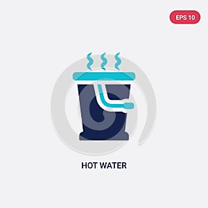 Two color hot water vector icon from cleaning concept. isolated blue hot water vector sign symbol can be use for web, mobile and