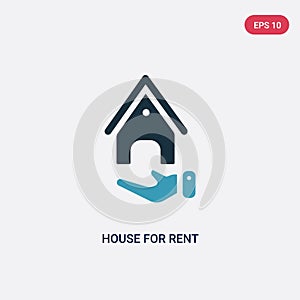 Two color house for rent vector icon from nature concept. isolated blue house for rent vector sign symbol can be use for web,