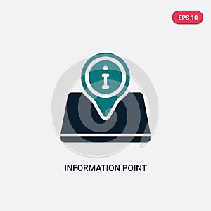 Two color information point vector icon from maps and location concept. isolated blue information point vector sign symbol can be