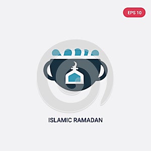 Two color islamic ramadan vector icon from religion-2 concept. isolated blue islamic ramadan vector sign symbol can be use for web