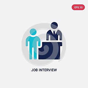 Two color job interview vector icon from general concept. isolated blue job interview vector sign symbol can be use for web,