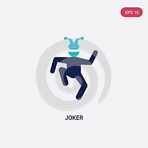 Two color joker vector icon from brazilia concept. isolated blue joker vector sign symbol can be use for web, mobile and logo. eps
