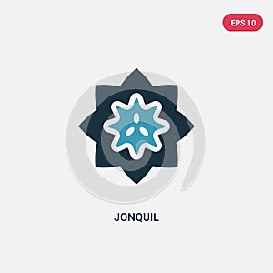 Two color jonquil vector icon from nature concept. isolated blue jonquil vector sign symbol can be use for web, mobile and logo.