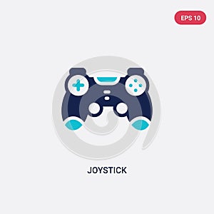 Two color joystick vector icon from electronic devices concept. isolated blue joystick vector sign symbol can be use for web,