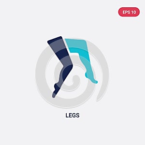 Two color legs vector icon from beauty concept. isolated blue legs vector sign symbol can be use for web, mobile and logo. eps 10