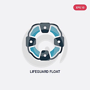 Two color lifeguard float vector icon from security concept. isolated blue lifeguard float vector sign symbol can be use for web,