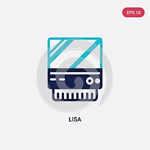 Two color lisa vector icon from electronic devices concept. isolated blue lisa vector sign symbol can be use for web, mobile and