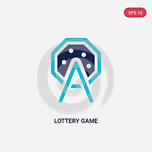 Two color lottery game vector icon from entertainment and arcade concept. isolated blue lottery game vector sign symbol can be use