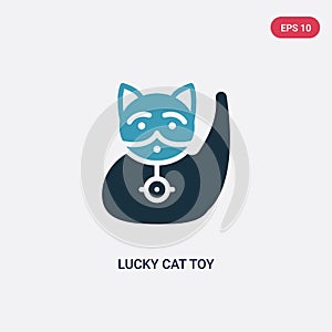 Two color lucky cat toy vector icon from other concept. isolated blue lucky cat toy vector sign symbol can be use for web, mobile
