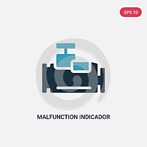 Two color malfunction indicador vector icon from shapes concept. isolated blue malfunction indicador vector sign symbol can be use photo