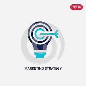 Two color marketing strategy vector icon from general concept. isolated blue marketing strategy vector sign symbol can be use for