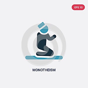 Two color monotheism vector icon from religion concept. isolated blue monotheism vector sign symbol can be use for web, mobile and