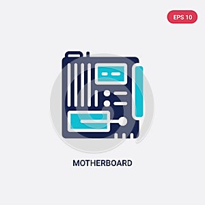 Two color motherboard vector icon from electronic devices concept. isolated blue motherboard vector sign symbol can be use for web