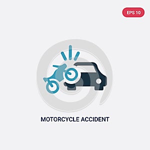 Two color motorcycle accident vector icon from insurance concept. isolated blue motorcycle accident vector sign symbol can be use