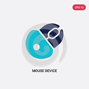 Two color mouse device vector icon from computer concept. isolated blue mouse device vector sign symbol can be use for web, mobile